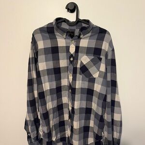 L.L. Bean Navy and White Plaid Men's Shirt